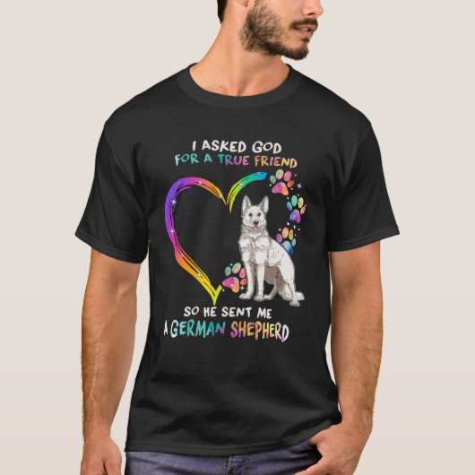 白いドイツの羊飼いは私の友最高の友の絞り染めDo Tシャツ (正面)