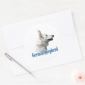 白いドイツの羊飼い名 – ステッカー (封筒)