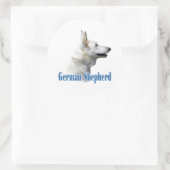 白いドイツの羊飼い名 – ステッカー (バッグ)