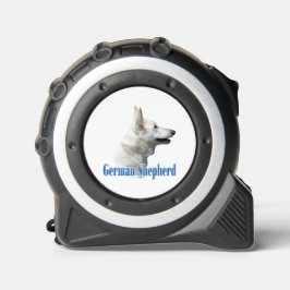 白いドイツの羊飼い名 – ボタン メジャー