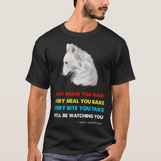 白いドイツの羊飼い白い羊飼い Tシャツ (正面)