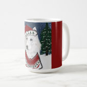 白いドイツの羊飼い コーヒーマグカップ (正面右)