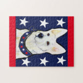 白いドイツの羊飼い ジグソーパズル (横)