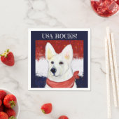 白いドイツの羊飼い スタンダードカクテルナプキン (インサイチュ)