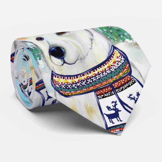 白いドイツの羊飼い ネクタイ (ロール)