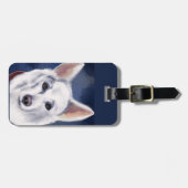 白いドイツの羊飼い ラゲッジタグ (正面横)