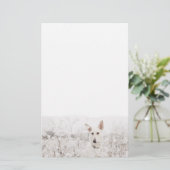 白いドイツの羊飼い 便箋 (スタンド正面)