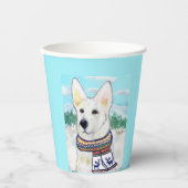 白いドイツの羊飼い 紙コップ (正面)