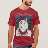 白いドイツの羊飼い Tシャツ (正面)