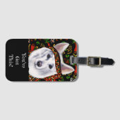 白いドイツ牧羊犬 メキシコ ラゲッジタグ (正面横)