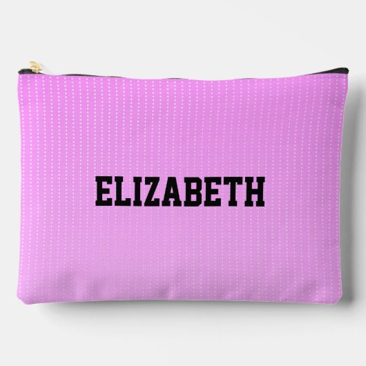 白いドットのピンクのパターン アクセサリーポーチ (正面)