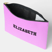 白いドットのピンクのパターン アクセサリーポーチ (見開き)