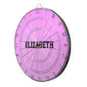 白いドットのピンクのパターン ダーツボード (正面右)