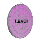 白いドットのピンクのパターン ダーツボード (正面左)