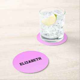 白いドットのピンクのパターン ラウンドペーパーコースター