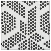 白いドットの幾何学的パターン上の黒 ファブリック (クローズアップ)