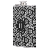 白いドットの幾何学的パターン フラスク (左)