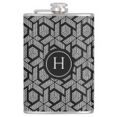 白いドットの幾何学的パターン フラスク (正面)