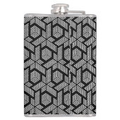 白いドットの幾何学的パターン フラスク (裏面)