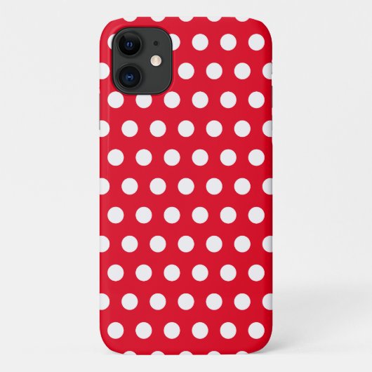 白いドットの赤いiPhoneケース - カラー選択 Case-Mate iPhoneケース (裏面)