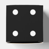 白いドット付きの任意の色の背景サイコロ フェイバーボックス (上部)