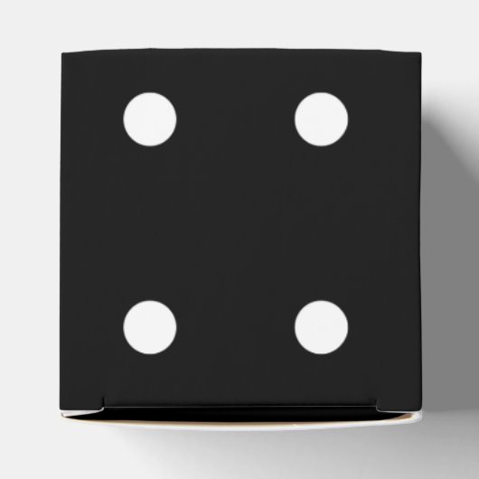 白いドット付きの任意の色の背景サイコロ フェイバーボックス (上部)