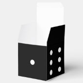 白いドット付きの任意の色の背景サイコロ フェイバーボックス (オープン)