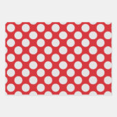 白いドット（赤） ラッピングペーパーシート (正面3)