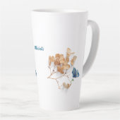 白いドライフラワーラテマグカップ カフェラテマグ (右アングル)