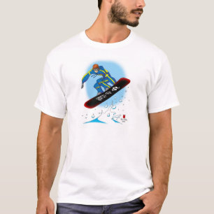 白いドラゴンのスノーボーダーのTシャツは変わります Tシャツ