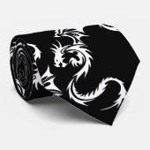 白いドラゴンの黒の首のタイ ネクタイ (ロール)