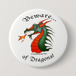 白いドラゴンを用心して下さい 缶バッジ