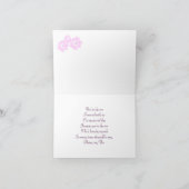 白いドレスと紫の背景にハート　シスター・ブライズメイドのカード 招待状 (内部)