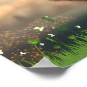 白いドレスのウサギとエッフェル塔 オーダーメイド ポスター (角)