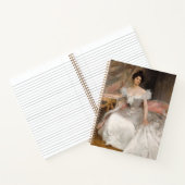 白いドレスを着た若い女性のポートレート ノートブック (内部)