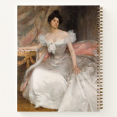 白いドレスを着た若い女性のポートレート ノートブック (裏面)