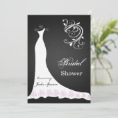 白いドレ結婚スが黒いブライダルシャワーに渦巻く 招待状 (スタンド正面)