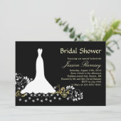 白いドレ結婚スが黒いブライダルシャワーに渦巻く 招待状 (スタンド正面)