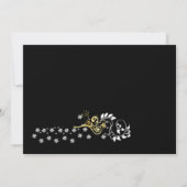 白いドレ結婚スが黒いブライダルシャワーに渦巻く 招待状 (裏面)