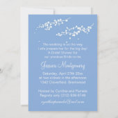白いド結婚レス、青いブライダルシャワー 招待状 (裏面)