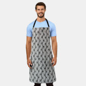 白いニットのウールのテクスチャ、クローズアップ写真。 エプロン (着用した状態)