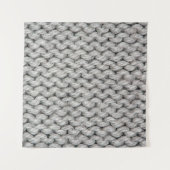 白いニットのウールのテクスチャ、クローズアップ写真。 タペストリー (正面(横))