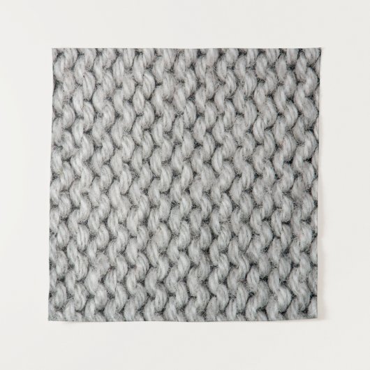 白いニットのウールのテクスチャ、クローズアップ写真。 タペストリー (正面)