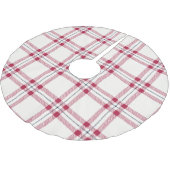 白いネイビーの赤い手が可愛く引かれた農家の格子柄 ブラッシュドポリエステルツリースカート (アングル)