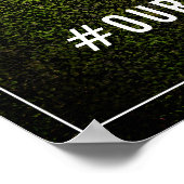 白いネオンボクウッド結婚のハッシュタグ記号 ポスター (角)