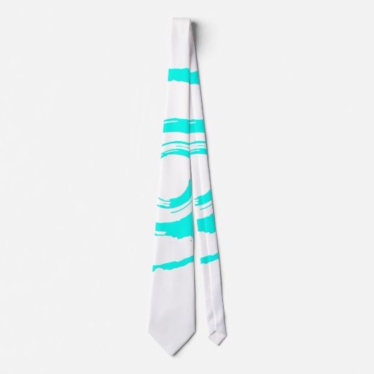 白いネクタイと大きなシアンの回転 ネクタイ (正面)