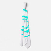 白いネクタイと大きなシアンの回転 ネクタイ (裏面)