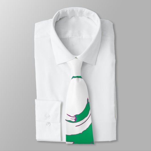 白いネクタイと大きな緑のトワイル ネクタイ (タイ)