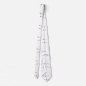 白いネクタイの中で生き生きとした銀の星 ネクタイ (裏面)