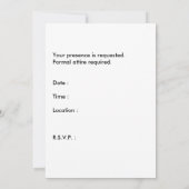 白いネクタイの件:深刻なシルエット 招待状 (裏面)